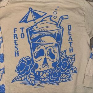 Fresh to death graphic long sleeve tattoo shirt